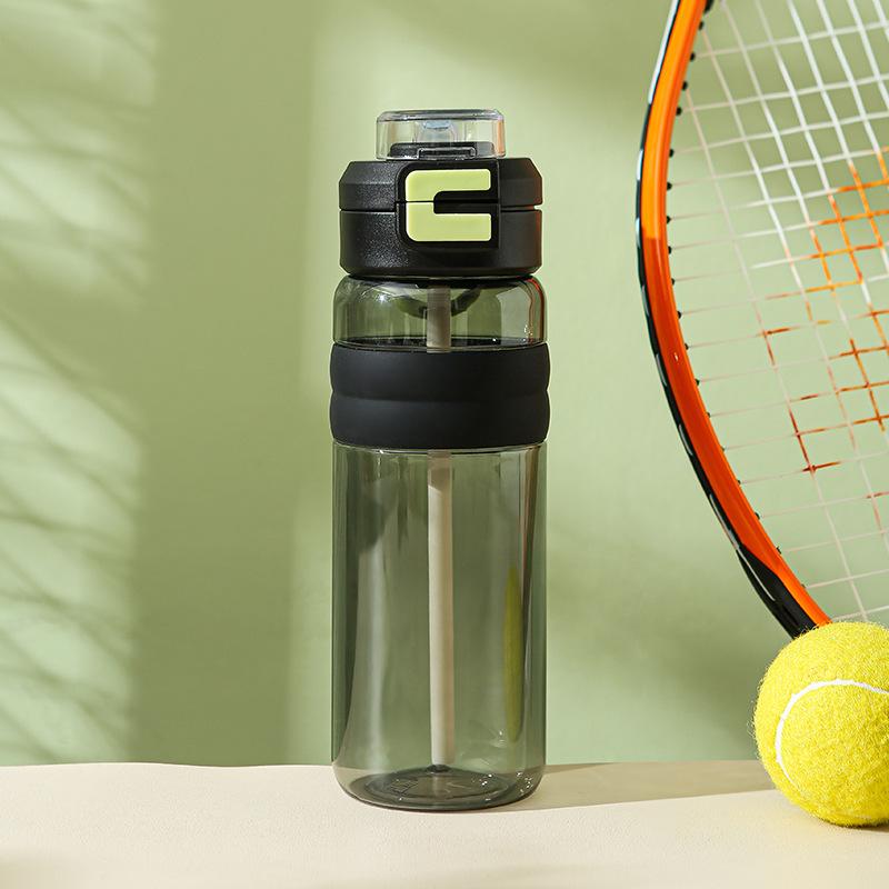 Water Bottle New Student Water Cup Outdoor Sports Large Capacity Straw Cup High Value Portable High Temperature Resistant Plastic Cup
