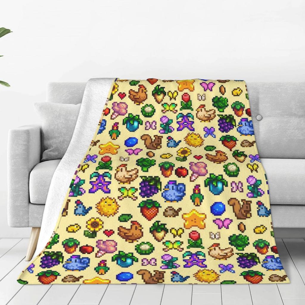 Stardew Valley Animals Blankets Soft Warm Flannel Throw Blanket Bedding for Bed Living room Picnic Travel Home Couch