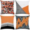 Nordic Orange Irregular Geometric Wave Cushion Gift B&B Bay Window Sofa Chair Backrest Pillow Cover