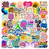 50pcs Waterproof Motivational Graffiti Stickers - Classical Chinese Design for Luggage, Skateboards, Refrigerators, Laptops