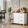 Sideboard soft-close doors, 3 drawers 120 x 38 x 76 cm White