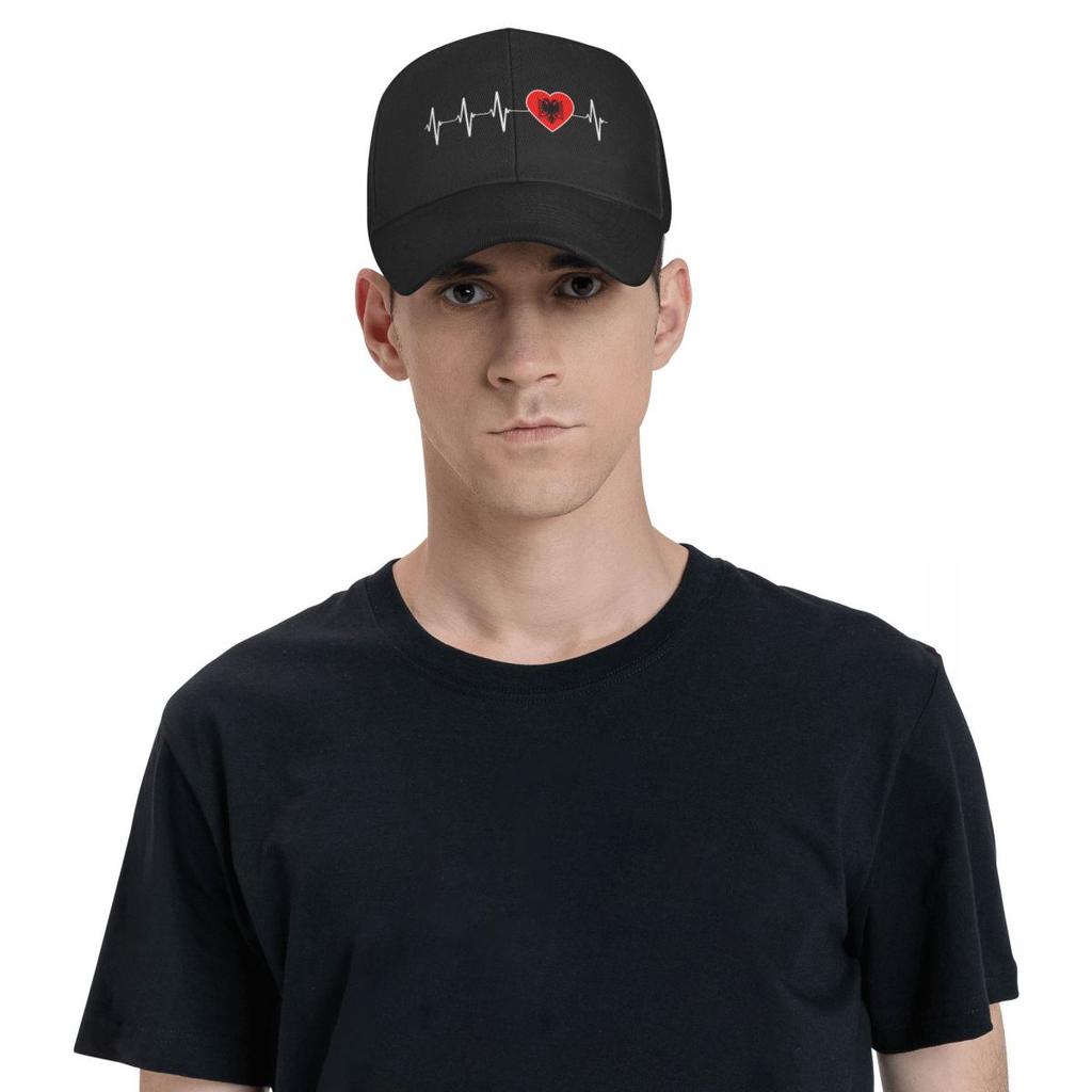 Ny mote albansk hjerteslag Albania flagg baseballcaps unisex kvinner tilpasset justerbar farshatt for voksne våren Snapback sommerhatter
