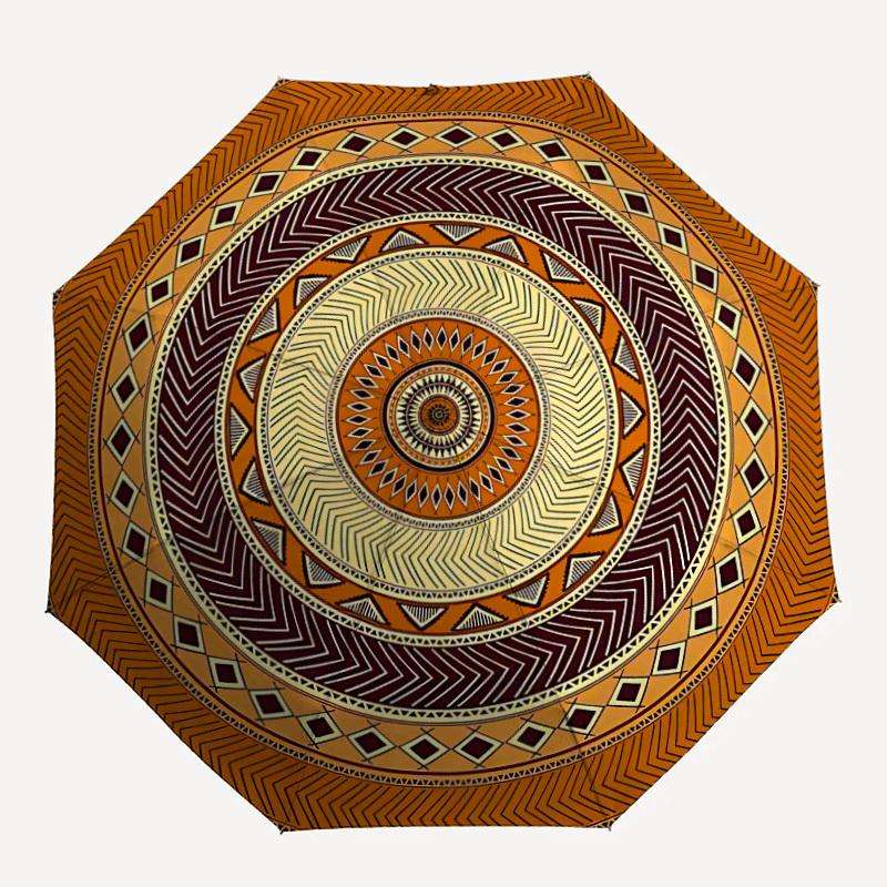 1pc Mandala Pattern Automatic Opening/Closing Folding Umbrella with 8 Ribs,Portable Sunshade Umbrella Birthday and Holiday Gifts Yy251231087