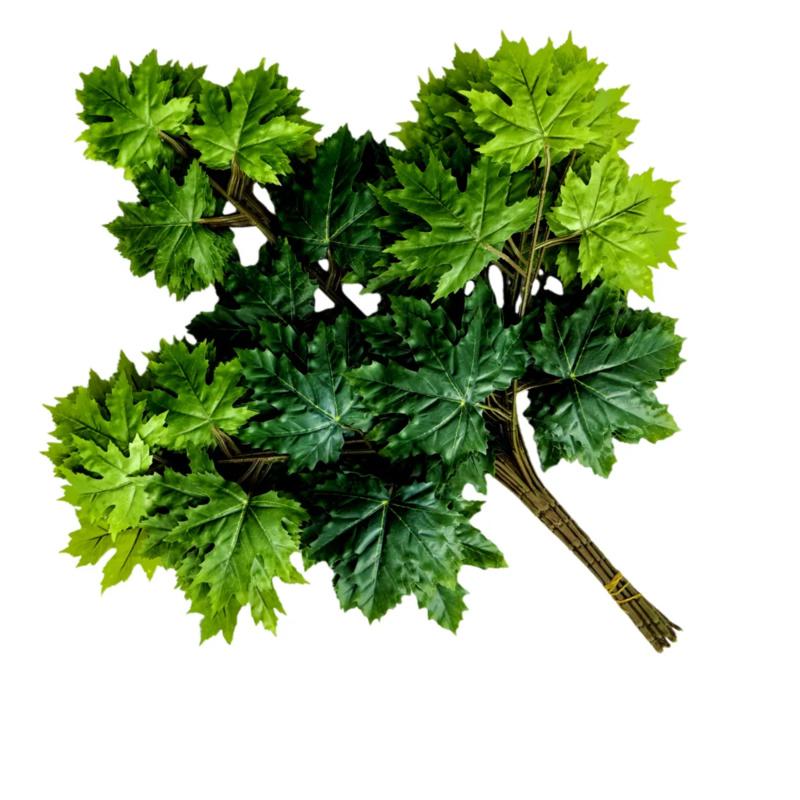 12pcs Artificial Maple Leaf Branch Waterproof Greenery Plants Foliage for Landscape Tree Making Home Decoration Outdoor Project