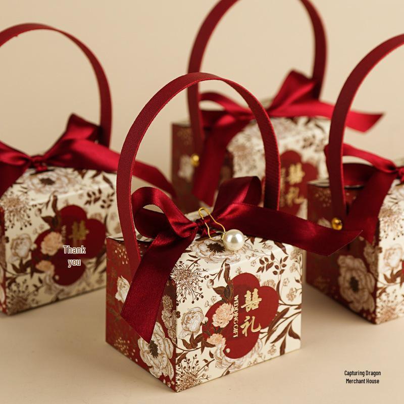 2025 Elegante Chinesische Hochzeitsgastgeschenk Süßigkeitenbox