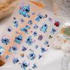 Sky Star 3D Prägung Baby Stitch Cartoon Nagelaufkleber - Niedliches Blaues Kamera Design, 5D Effekt