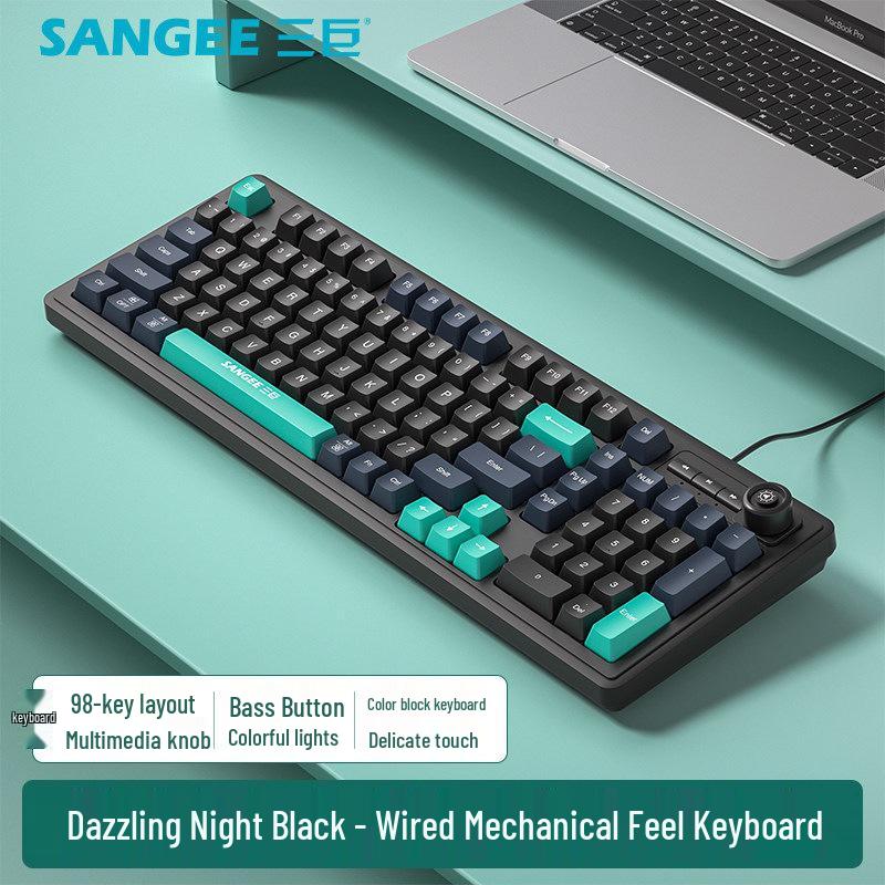Three Giants Wired Gaming Keyboard & Mouse Set - Mechanical Feel, High Aesthetic Value for Esports, Laptop, & Office Use