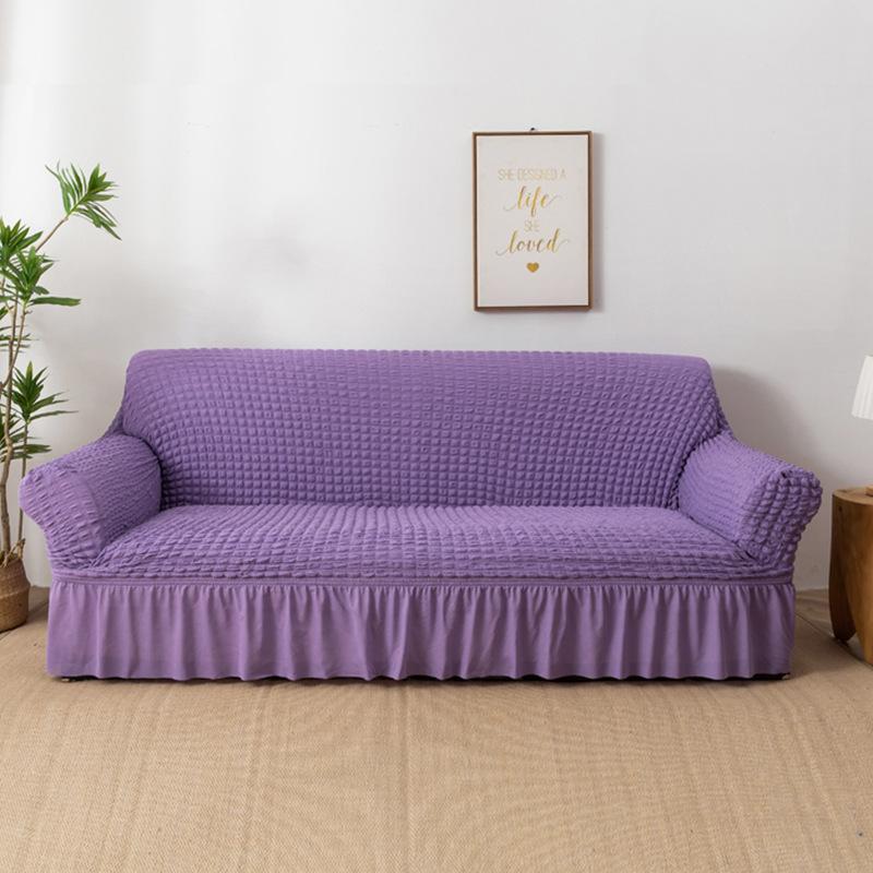 Seersucker Fabric Sofa Cover All Inclusive Lace Thickened Non Slip Dustproof Sofa Cover for Four Seasons