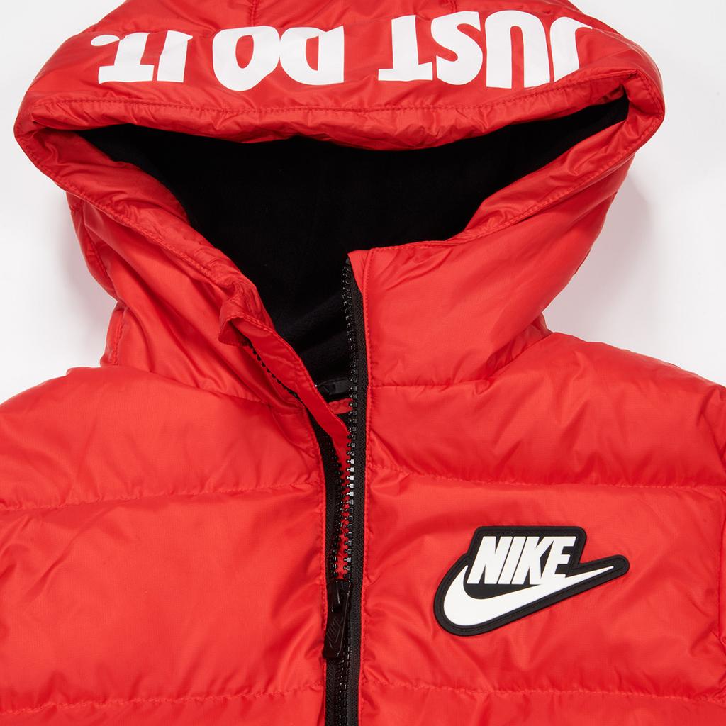 Nike Down Jacket Fashion Trend Windproof Warm Hooded Versatile Comfortable Kids Jackets Red Black DO3688-657