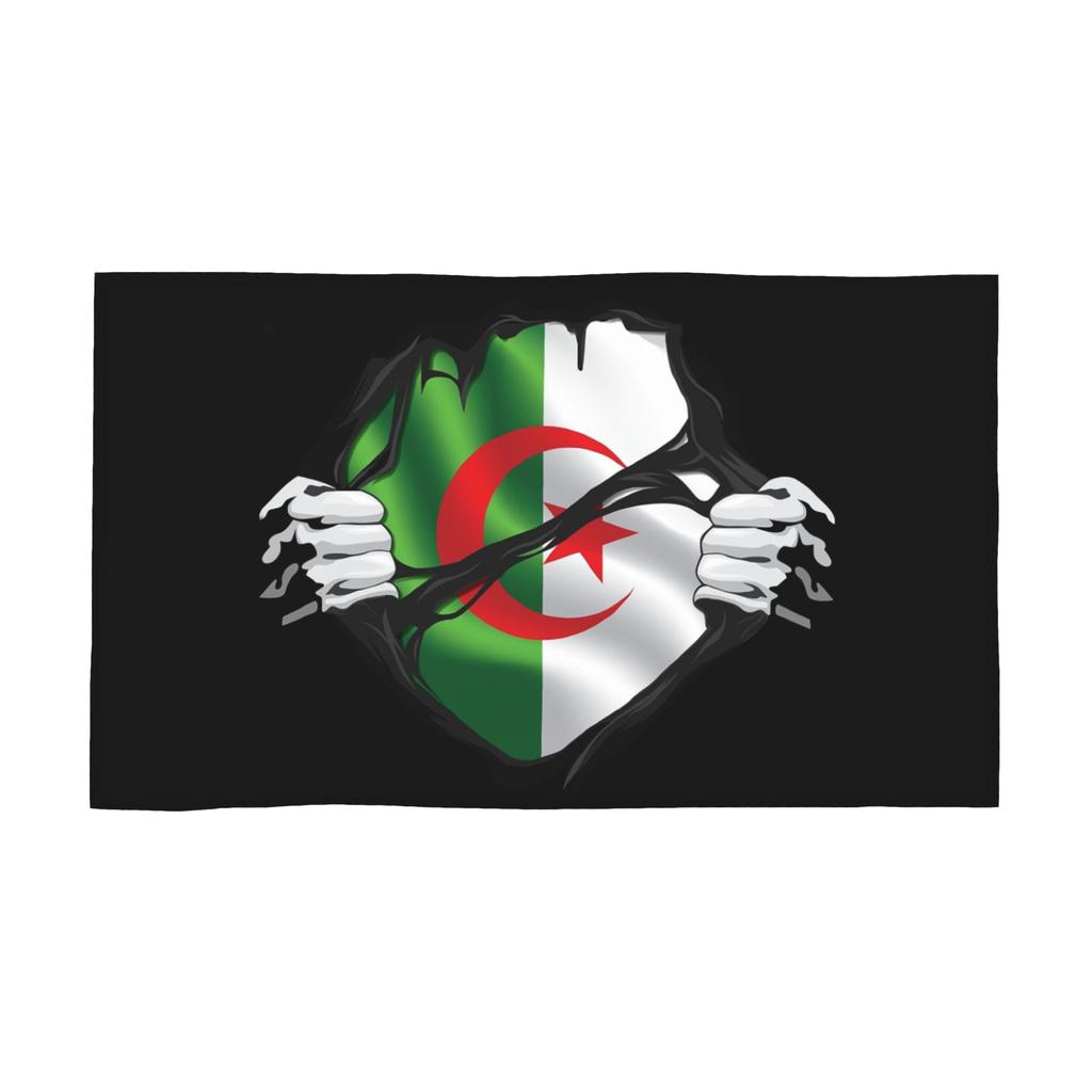 Algerian Pure Blood Flag Black Soft Face Towel Quick Dry Pool Bath Cotton Towels Absorbent