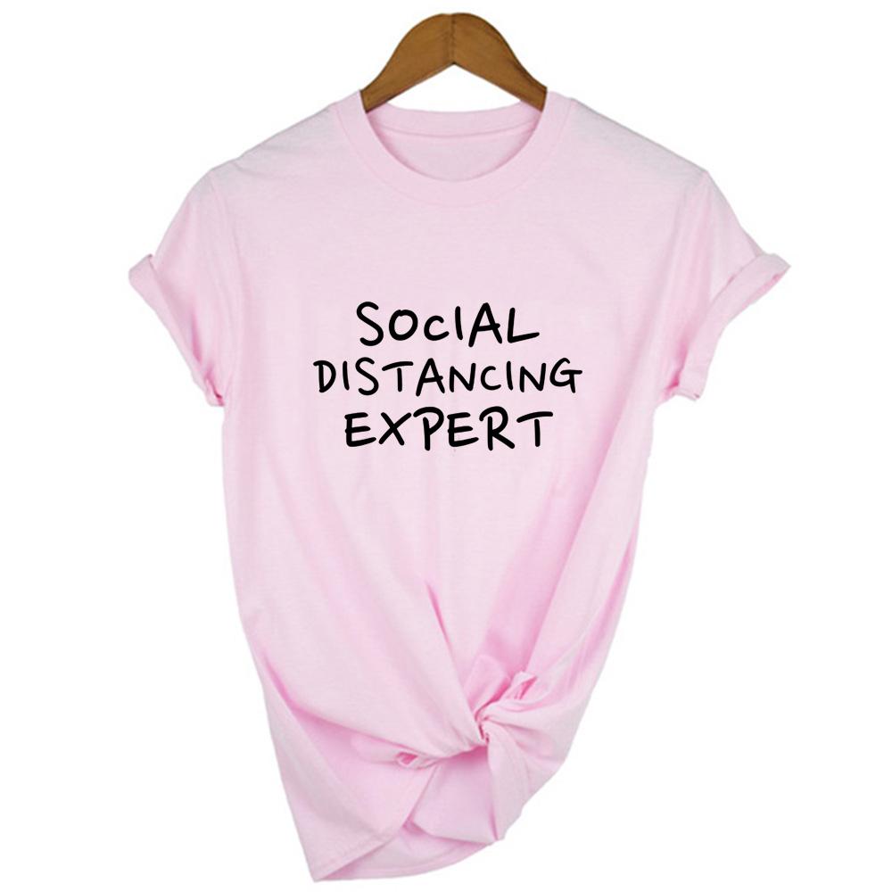 Social Distancing Expert Summer T Shirts Women Clothing Short Sleeve Tshirt Female Casual Harajuku Tops Tees