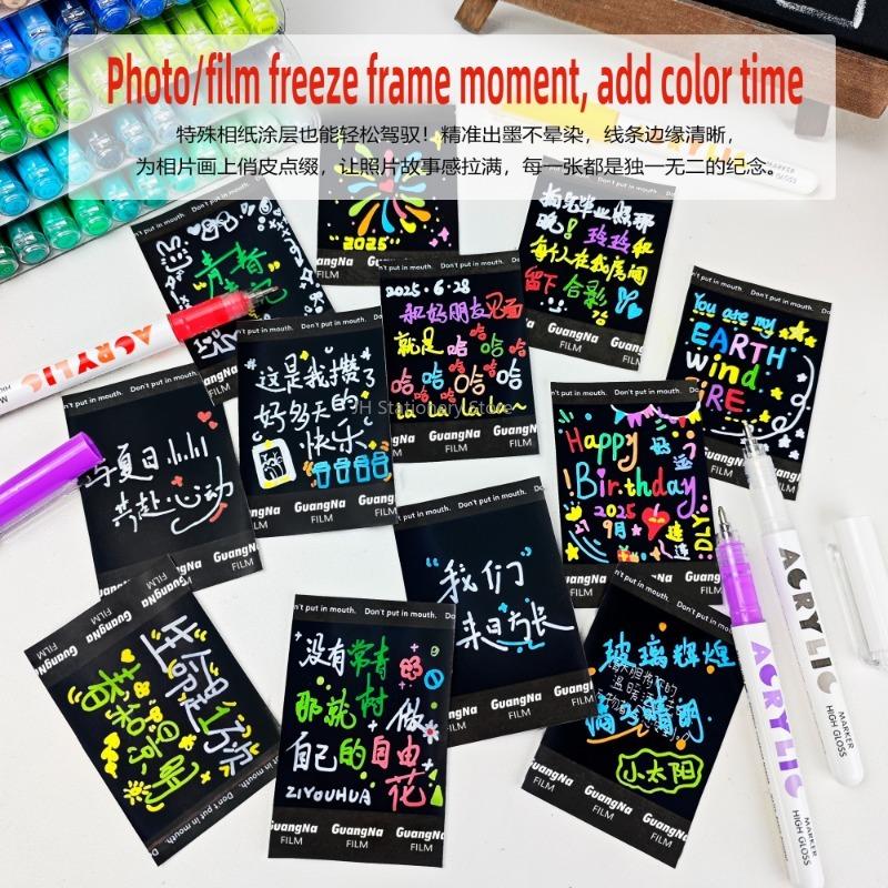 GUANGNA 168/12 Farben Große Kapazität Highlight Direkter Flüssiger Acryl-Gel-Stift Morandi Stift Mehrfarbiger Marker Schulbedarf