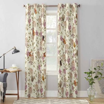 Rideaux de fenêtre rétro à fleurs, feuilles et papillons pour salon, chambre à coucher, stores de cuisine, rideaux