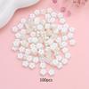 100Pcs 9Mm White Small Flower Beads Jewelry Making Diy Handmade Necklace Bracelet Key Chain Accessories