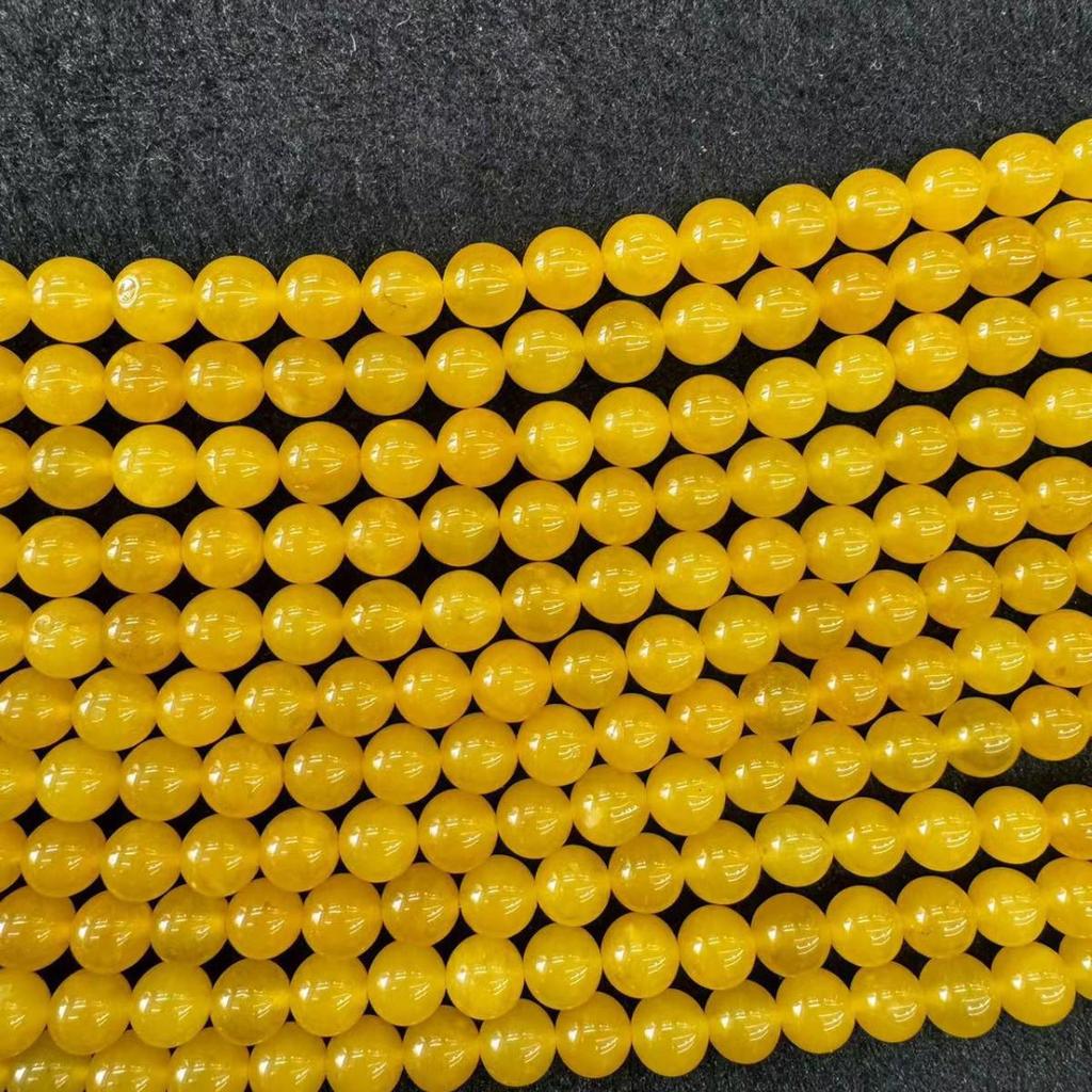 Yellow Chalcedony Round Loose Beads - Popular Style DIY Jewelry Accessories