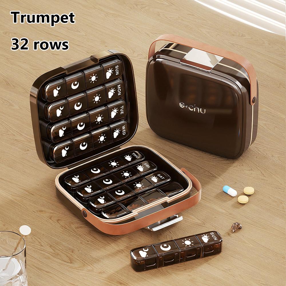 7-Day Pill Box with 24/32 Compartments a Convenient And Portable Pill Organizer, Senior-Friendly Medication Box Weekly Pill Box