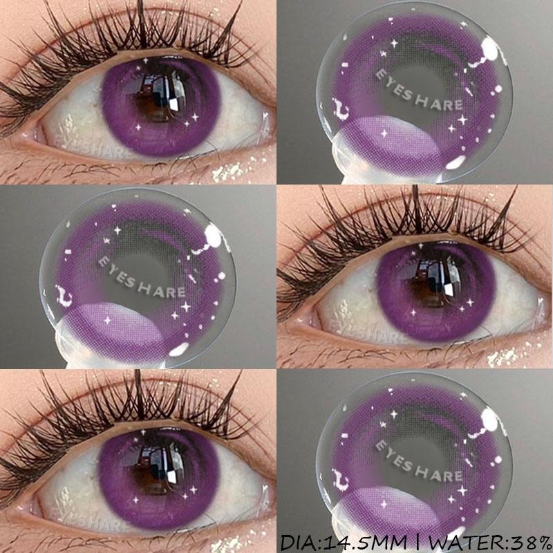 2Pcs Colored Contact Lenses for Eyes Cosplay Red Eye Lens Purple Anime Lenses Halloween Beauty Cosmetic for Eyes Yearly