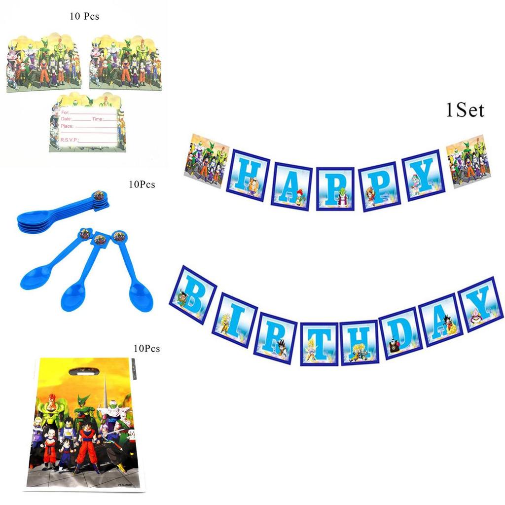 Dragon Ball Z Theme Party Decor Supplies Tableware For Vibrant Birthday Celebrations