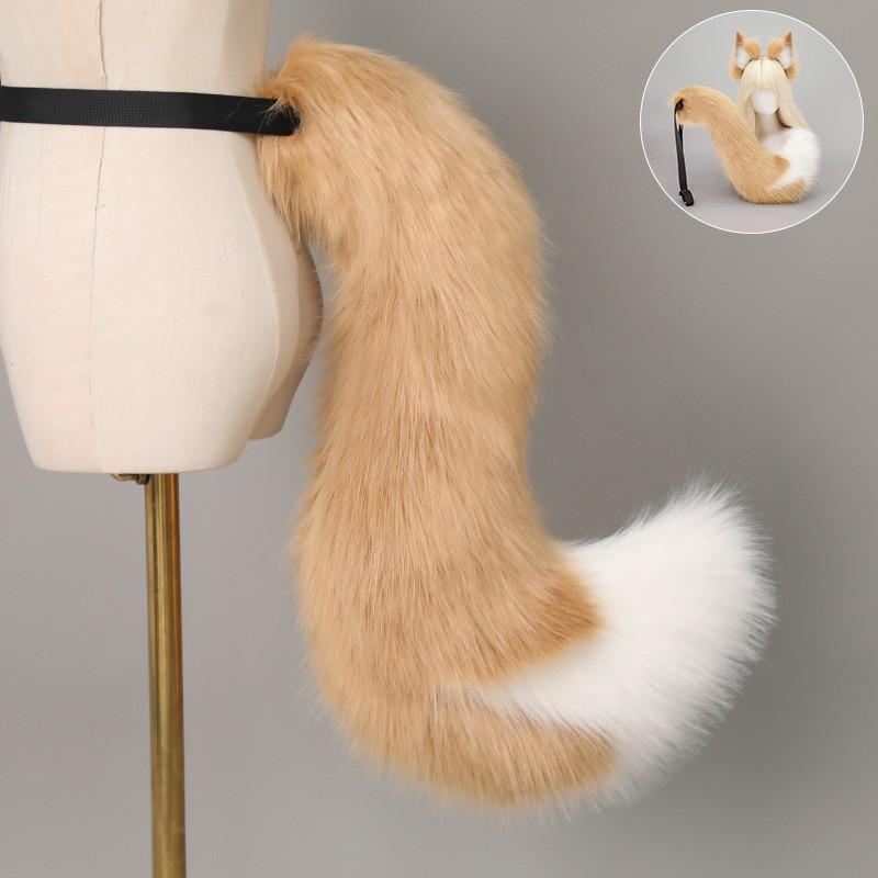 Handmade Fox Ears Tail Set Cosplay Anime Convention Costume Accessory Fluffy Plush Animal Ear Headband