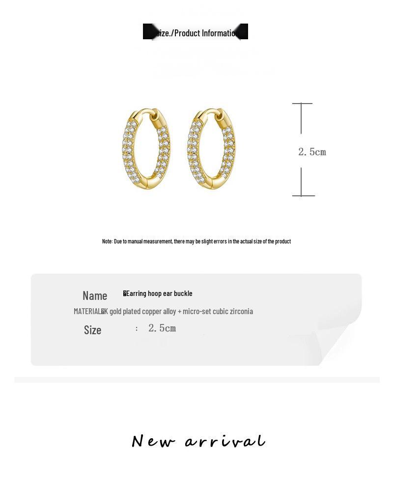 High-Quality Diamond Paved Hoop Earrings – Small, Niche, Luxury Feel Ear Jewelry