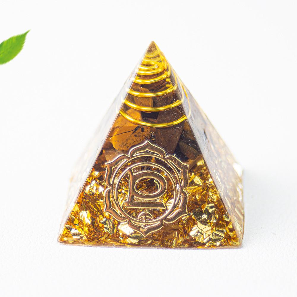 Natural Crystal Resin Pyramid Home Office Decor Gift For Mindfulness Enthusiasts