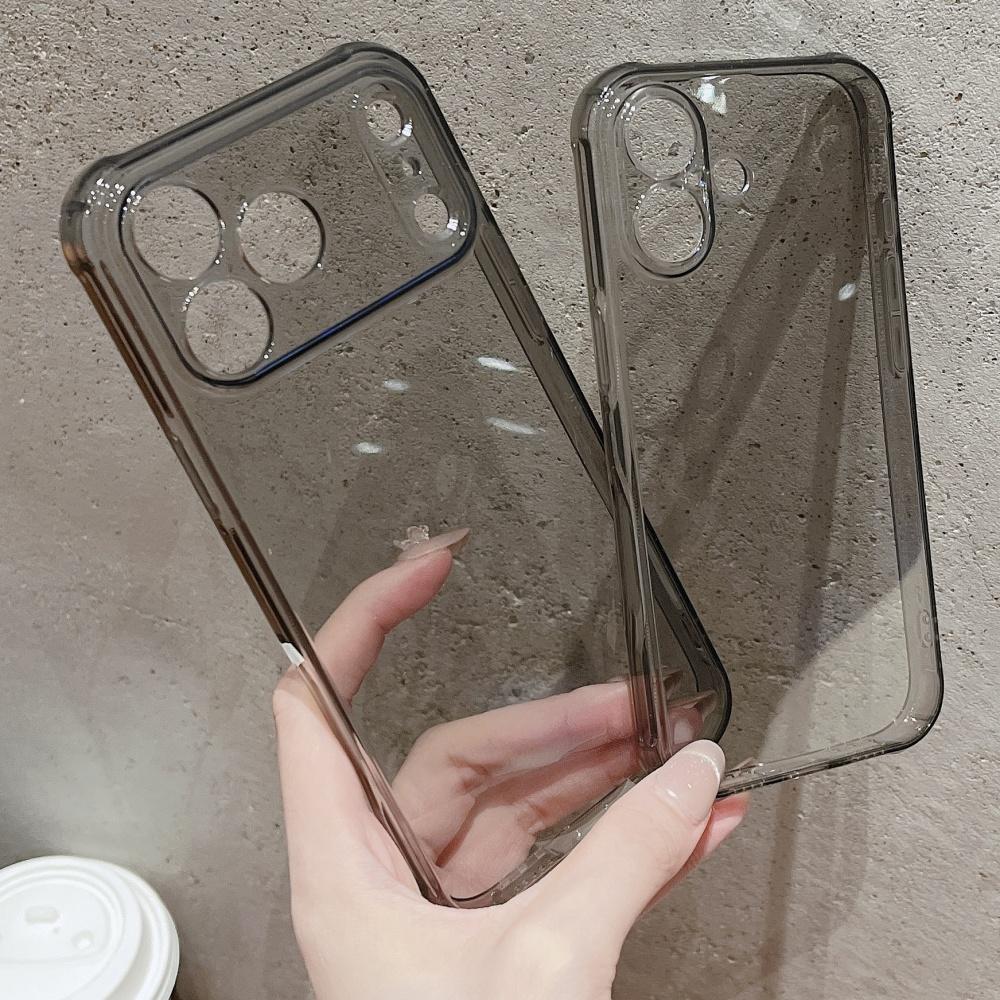 Soft Silicone TPU Transparent Case for For Iphone 17 Air 16 15 14 13 12 Pro Max Plus 16E 17Pro Shockproof Frame Original Phone Cover
