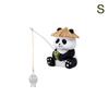 Garden Statue Resin Panda Fishing Figurines Sculpture Yard Art Ornament For Fairy Garden Patio Lawn Balcony Housewarming Gifts