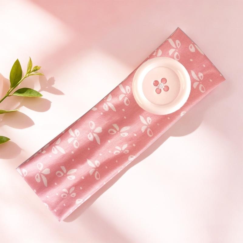 Retro Ins Style Cute Print Button Headband Women Y2K Sweet Cool Hair Accessories Cute Sweet Dating Hair Band