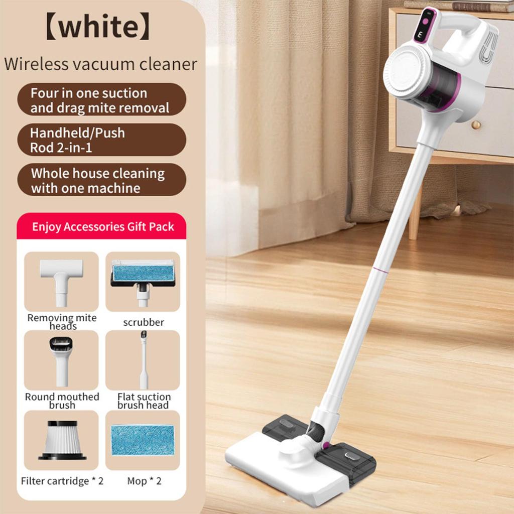 Wireless Vacuum Cleaner for Household Use with Strong Suction Power, Handheld Vertical Type for Removing Mites, Sucking, Mopping and Blowing