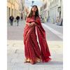 This beautiful saree is elegantly decorated with gorgeous Solid Jacquard weave that gives a perfect look to the outfit.