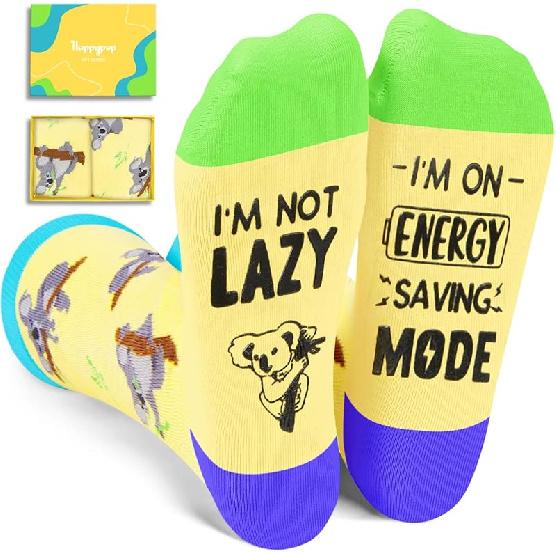 Смешные носки HAPPYPOP с животными для подростков - Носки с коалой Подарки для любителей панд Женщинам Мужчинам Medium