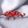Hochwertige Handgemachte Strass-Gepard Brosche, Modischer Tier-Herren-Anstecker Schmuck Kragenpin Zubehör