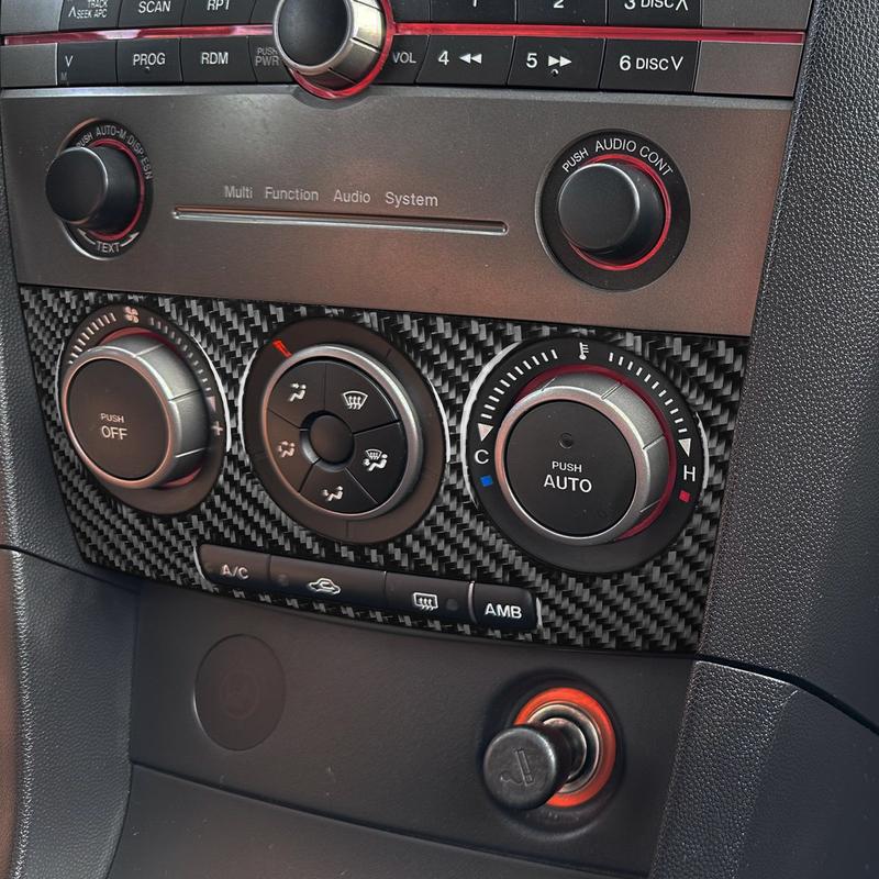 For Mazda 3 Axela 2004-2009 Carbon Fiber Central Air Conditioning Control Panel Car Accessories Interior Decorative Stickers