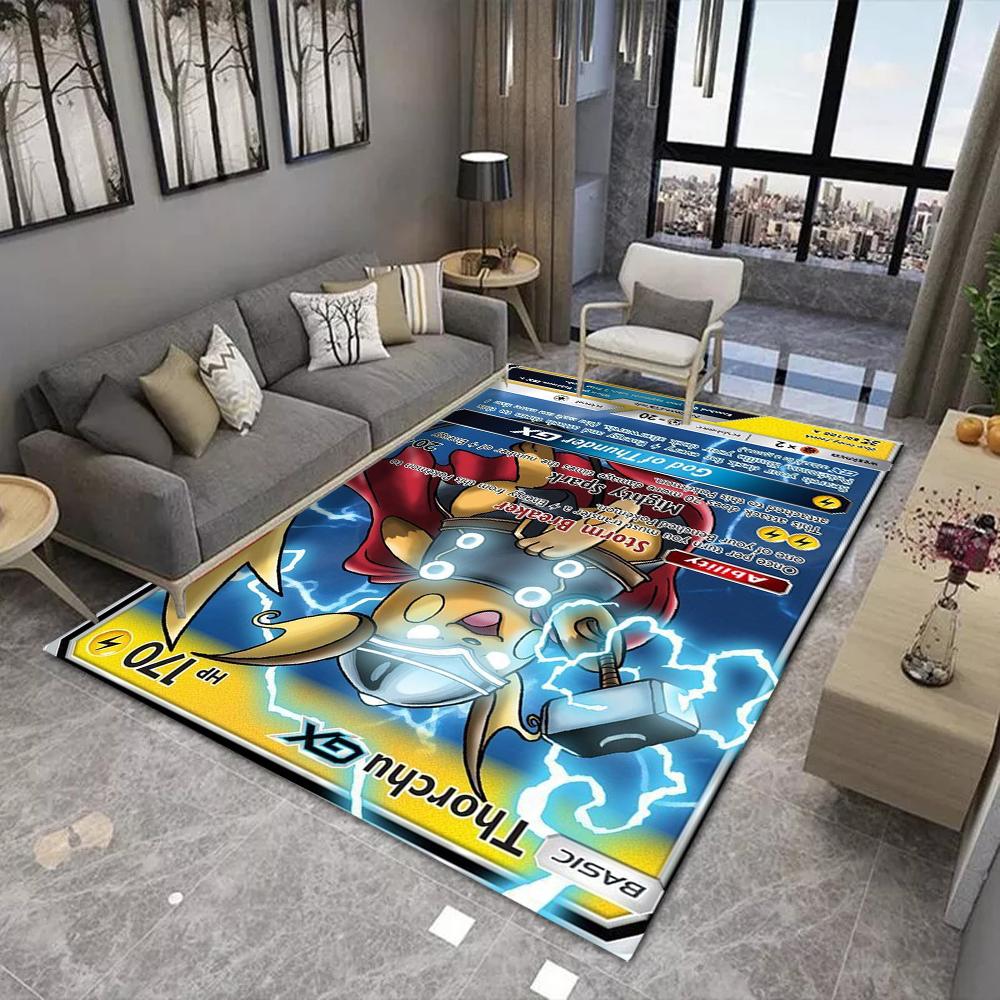 Anime Card Themed Carpet for Living Room Bedroom Kid's Room NonSlip Playmat Balcony Lounge Sofa Rug Gift Idel