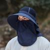 Summer Fisherman Hat, Wide Brim Adjustable Drawstring Bucket Hat, Outdoor Activity Hat with Shawl And Face Guard Design