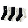 Girls Spring and Summer Simple Embroidery Everything In The Tube Pile Socks