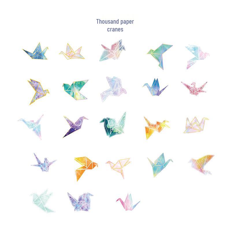 Yi Niao Stickers: Cute Paper Cranes Series - Girly Heart Journal & DIY Sealing Decorations.
