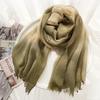 Breathable Thin Autumn Winter Wool Scarf For Men Women Tie-Dye Gradient Color Warm Neckerchief Long Soft Pashmina Foulard Shawl