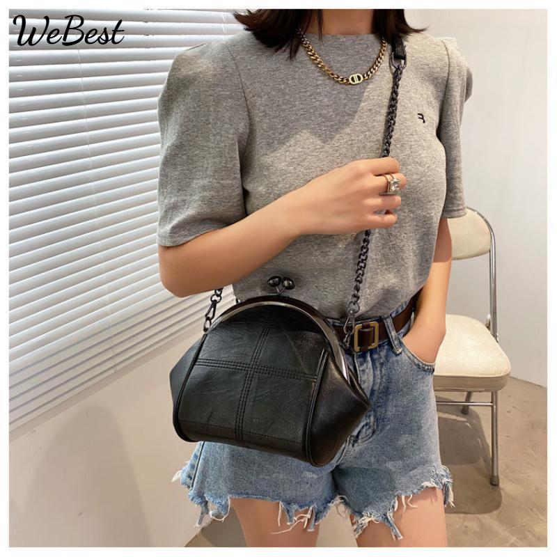 

Новая винтажная сумка с двумя ремнями и замком, сумки на цепочке, женские сумки через плечо, сумка через плечо из искусственной кожи, женские сумки, кошельки 18cmx15cmx5cm чёрный