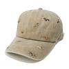 Korean-Style Cute Puppy Embroidery Large Head Circumference Baseball Cap For Women Soft Top Sunshade Washed Denim Duckbill Cap