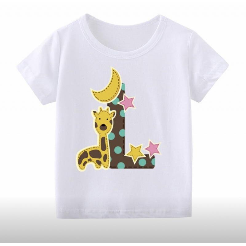 26 English Alphabet Cartoon Printed T-Shirt Children'S Jacket