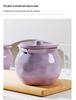 Double-eared Heat-resistant Ceramic Lard Jar with Lid, for Kitchen Oil and Chili Storage.