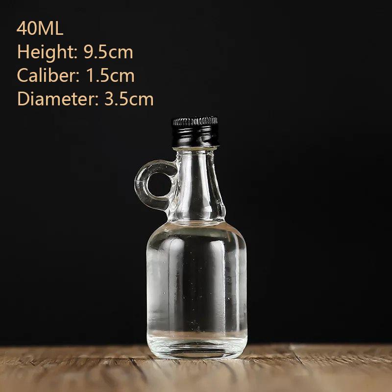 1Pc 50ml Empty Glass Wine Bottle With Lid Reusable Beverage Bottle Leakproof Alcohol Shot Bottle For Wedding Party Supplies