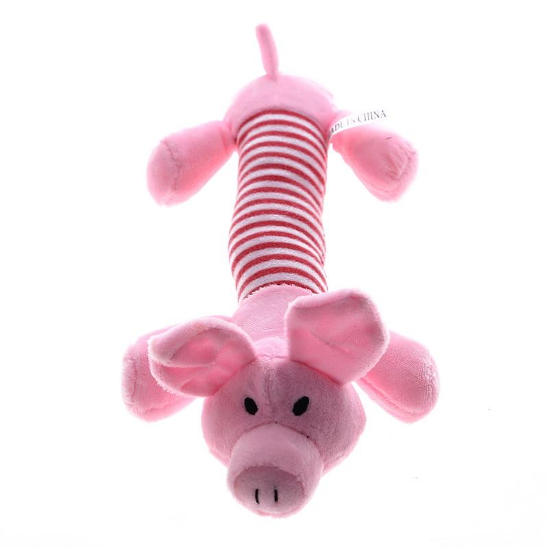 Plush Dog Toy Squeak Molar Chewing Toys For Small Big Dogs Funny Duck Pig Resistant Chew Puppy Cats Teeth Cleaning Pet Chihuahua Bulldog Accessories