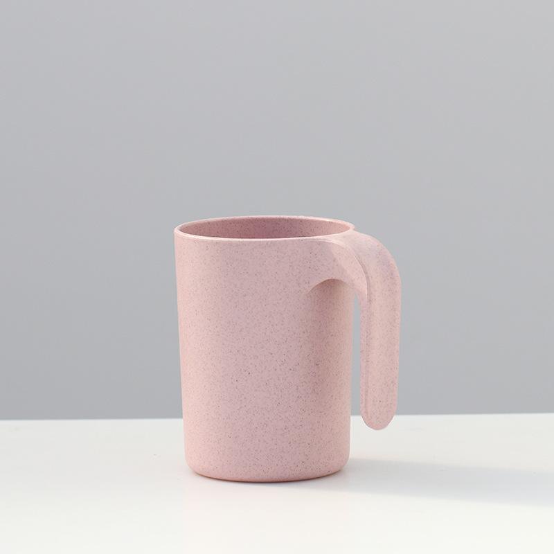 Trendy Unisex Cawan Minum Fashion Wash Cup Men Bathroom Multifunctional Wheat Straw Women Kitchen Mouthwash Cup with Handles Fashion Simple