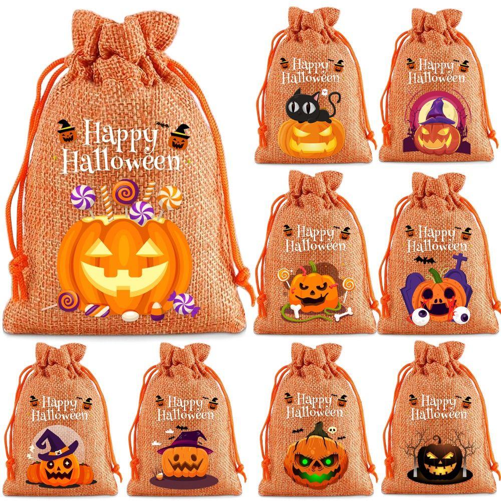12Pcs Handheld Trick or Treat Candy Bag Creative Candy Packaging Bags  Festival