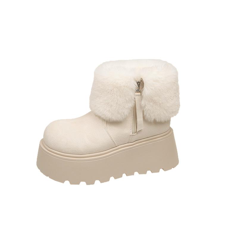Winter Platform Thick Women Fur Snow Boots Outdoor Shoes Warm Short Botas
