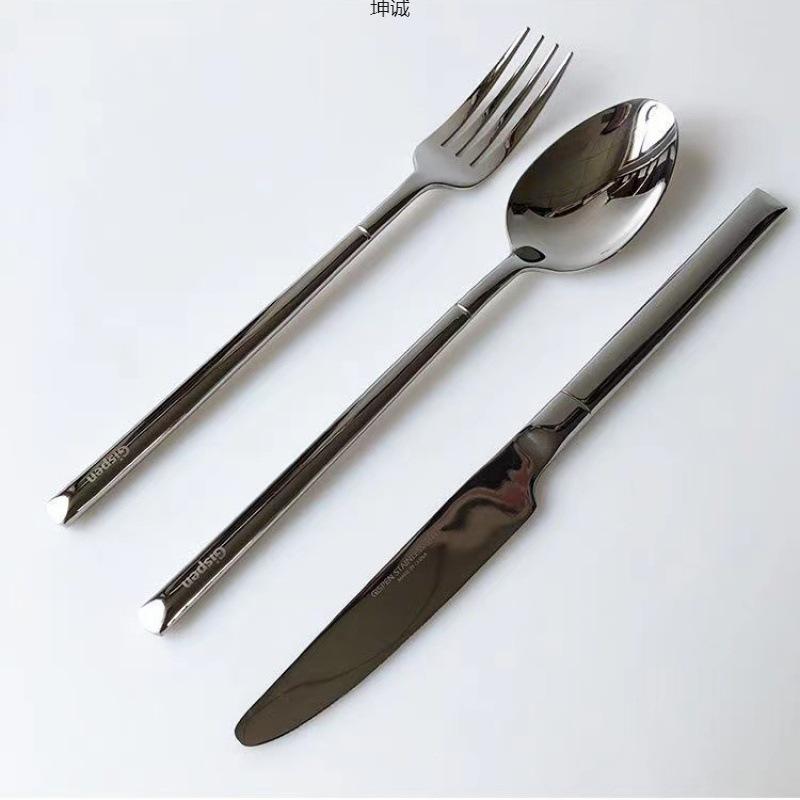 Western food knives, forks and spoons set Excellent stainless steel three-piece set Household steak tableware knives and forks ins