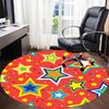1pc Colorful Stars Pattern Chair Carpet for Office, Round Polyester Mat, Indoor Decor for Office, Easycare Fabric, Washable Non-slip Area Carpet