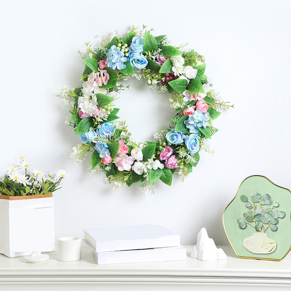 Artificial Green Wreath 35x35cm Lifelike Foliage Decor for Door WFor All Indoor Outdoor Use For All Year Round